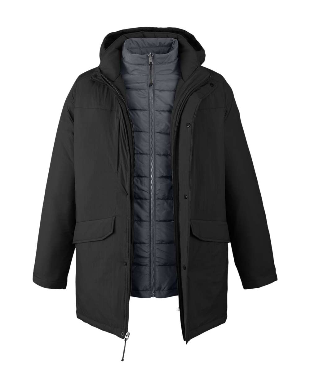CORE365 Men's Inspire 3-in-1 Jacket with Insulated Liner. CE725 - Black/ Carbon