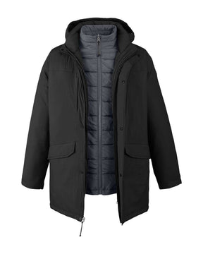 CORE365 Men's Inspire 3-in-1 Jacket with Insulated Liner. CE725 - Black/ Carbon