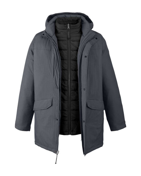 CORE365 Men's Inspire 3-in-1 Jacket with Insulated Liner. CE725 - Carbon/ Black