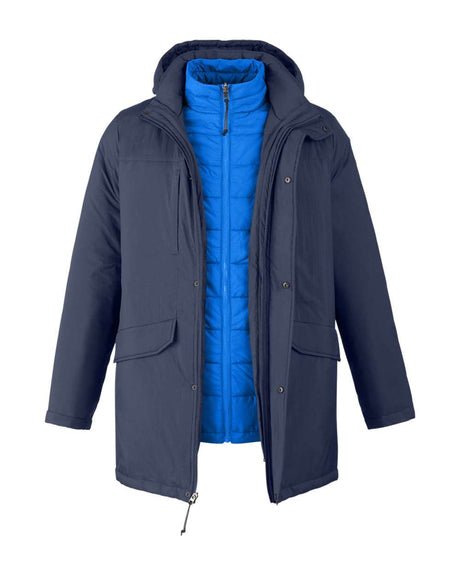 CORE365 Men's Inspire 3-in-1 Jacket with Insulated Liner. CE725 - Classic Navy/ True Royal
