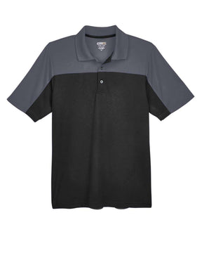 CORE365 Men's Balance Colorblock Performance Piqué Polo. CE101 - Black/ Carbon