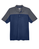 CORE365 Men's Balance Colorblock Performance Piqué Polo. CE101 - Classic Navy/ Carbon