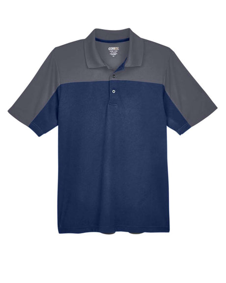CORE365 Men's Balance Colorblock Performance Piqué Polo. CE101 - Classic Navy/ Carbon