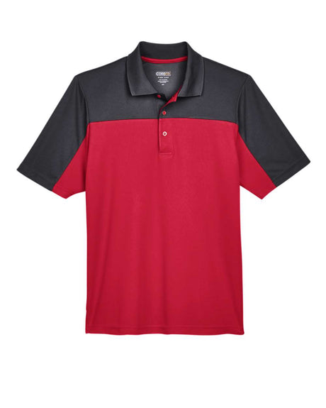 CORE365 Men's Balance Colorblock Performance Piqué Polo. CE101 - Classic Red/ Carbon