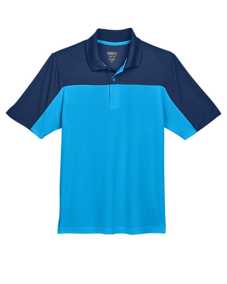 CORE365 Men's Balance Colorblock Performance Piqué Polo. CE101 - Electric Blue/ Classic Navy