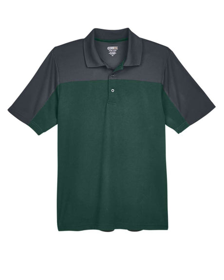 CORE365 Men's Balance Colorblock Performance Piqué Polo. CE101 - Forest/ Carbon