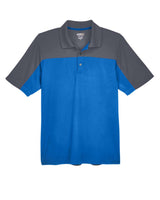 CORE365 Men's Balance Colorblock Performance Piqué Polo. CE101 - True Royal/ Carbon