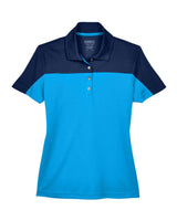 CORE365 Women's Balance Colorblock Performance Piqué Polo. CE101W - Electric Blue/ Classic Navy