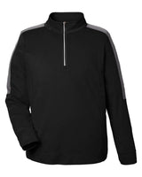 CORE365 Men's Market Snag Protect Mesh Colorblock Quarter-Zip Pullover. CE404 - Black/ Carbon
