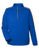 CORE365 Men's Market Snag Protect Mesh Colorblock Quarter-Zip Pullover. CE404 - True Royal/ Carbon