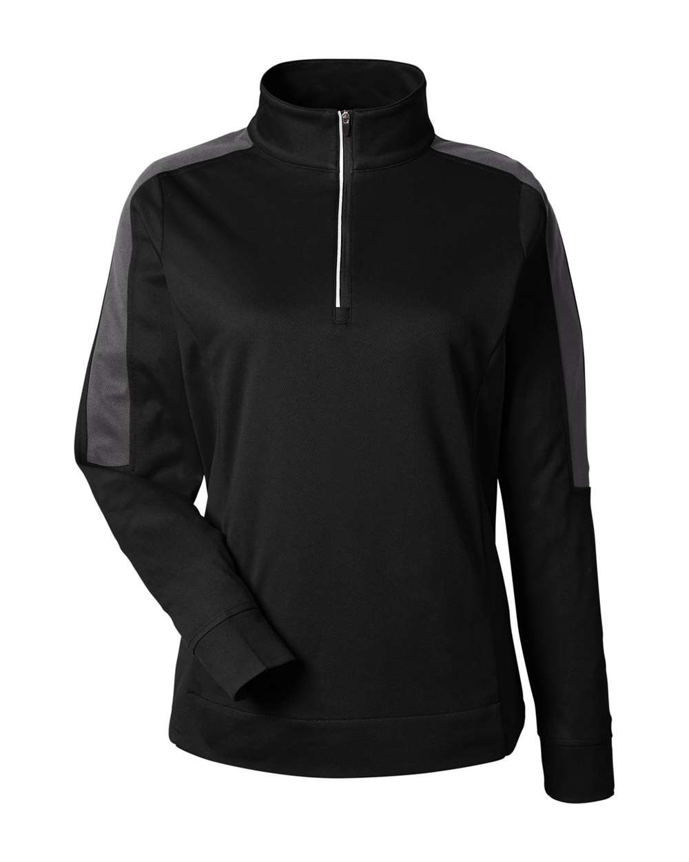 CORE365 Women's Market Snag Protect Mesh Colorblock Quarter-Zip Pullover. CE404W - Black/ Carbon