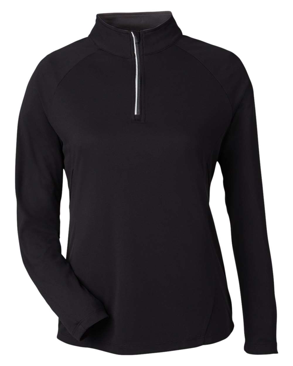 CORE365 Women's Origin Performance Pique Quarter-Zip Pullover. CE418W - Black/ Carbon