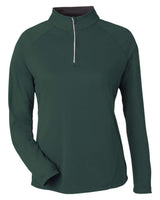 CORE365 Women's Origin Performance Pique Quarter-Zip Pullover. CE418W - Forest/ Carbon