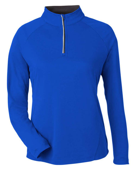 CORE365 Women's Origin Performance Pique Quarter-Zip Pullover. CE418W - True Royal/ Carbon