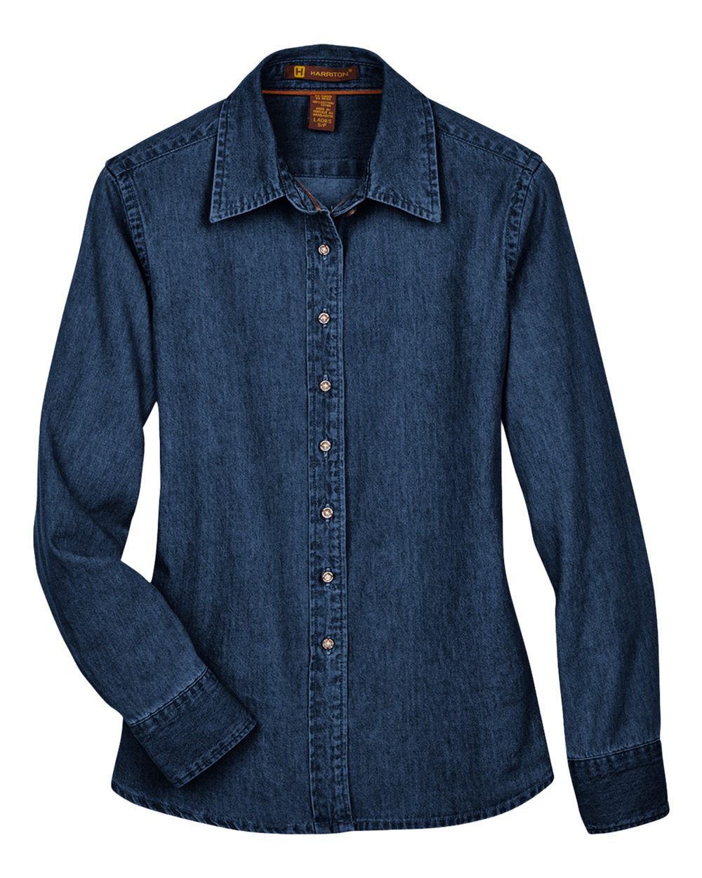 Harriton Women's Denim Shirt. M550W - Dark Denim