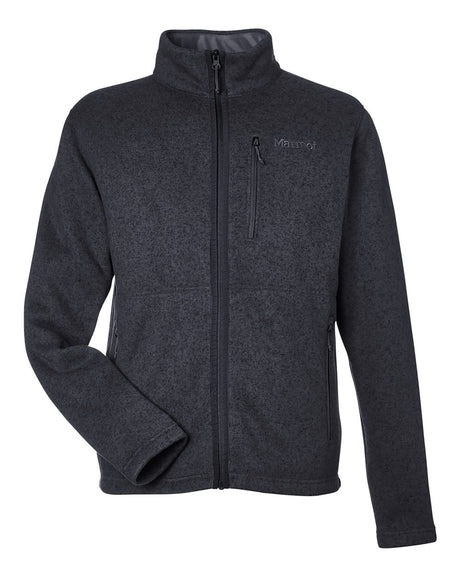Marmot Men's Drop Line Fleece Jacket. M16223 - Black Heather