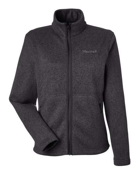Marmot Women's Drop Line Fleece Jacket. M16250 - Black Heather