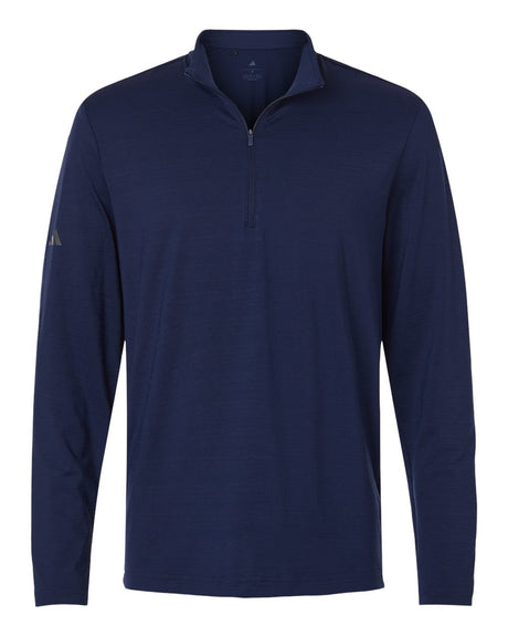 Adidas Men's Textured Stripe Quarter-Zip Pullover. A708 - Dark Blue