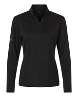 Adidas Women's Textured Stripe Quarter-Zip Pullover. A709 - Black