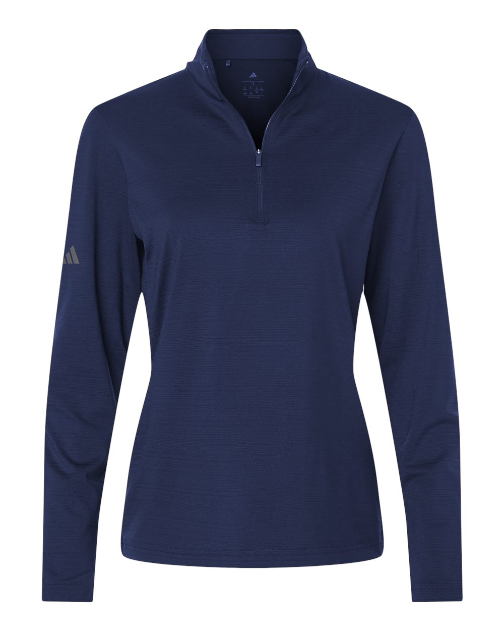 Adidas Women's Textured Stripe Quarter-Zip Pullover. A709 - Dark Blue