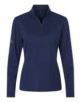 Adidas Women's Textured Stripe Quarter-Zip Pullover. A709 - Dark Blue