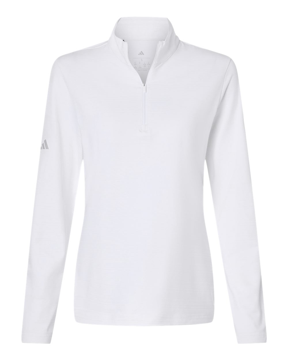 Adidas Women's Textured Stripe Quarter-Zip Pullover. A709 - White