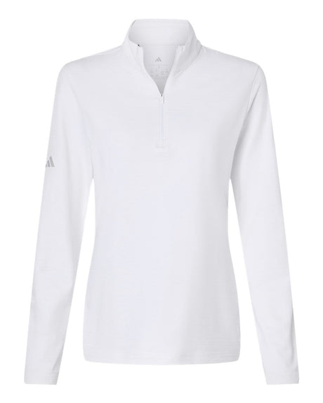 Adidas Women's Textured Stripe Quarter-Zip Pullover. A709 - White