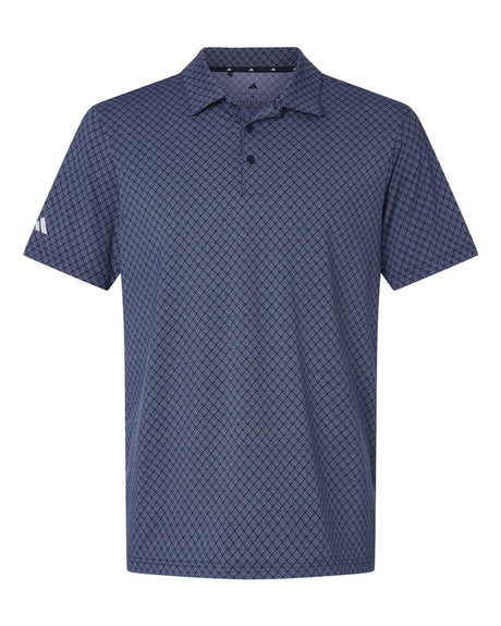 Adidas Men's 4-Way Stretch Printed Polo. A716 - Collegiate Navy