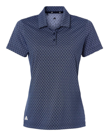 Adidas Women's 4-Way Stretch Printed Polo. A717 - Collegiate Navy
