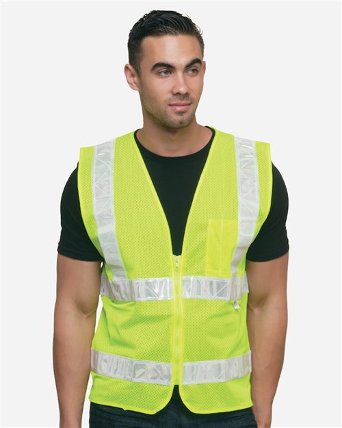 Bayside Unisex USA-Made Mesh Safety Vest. 3785