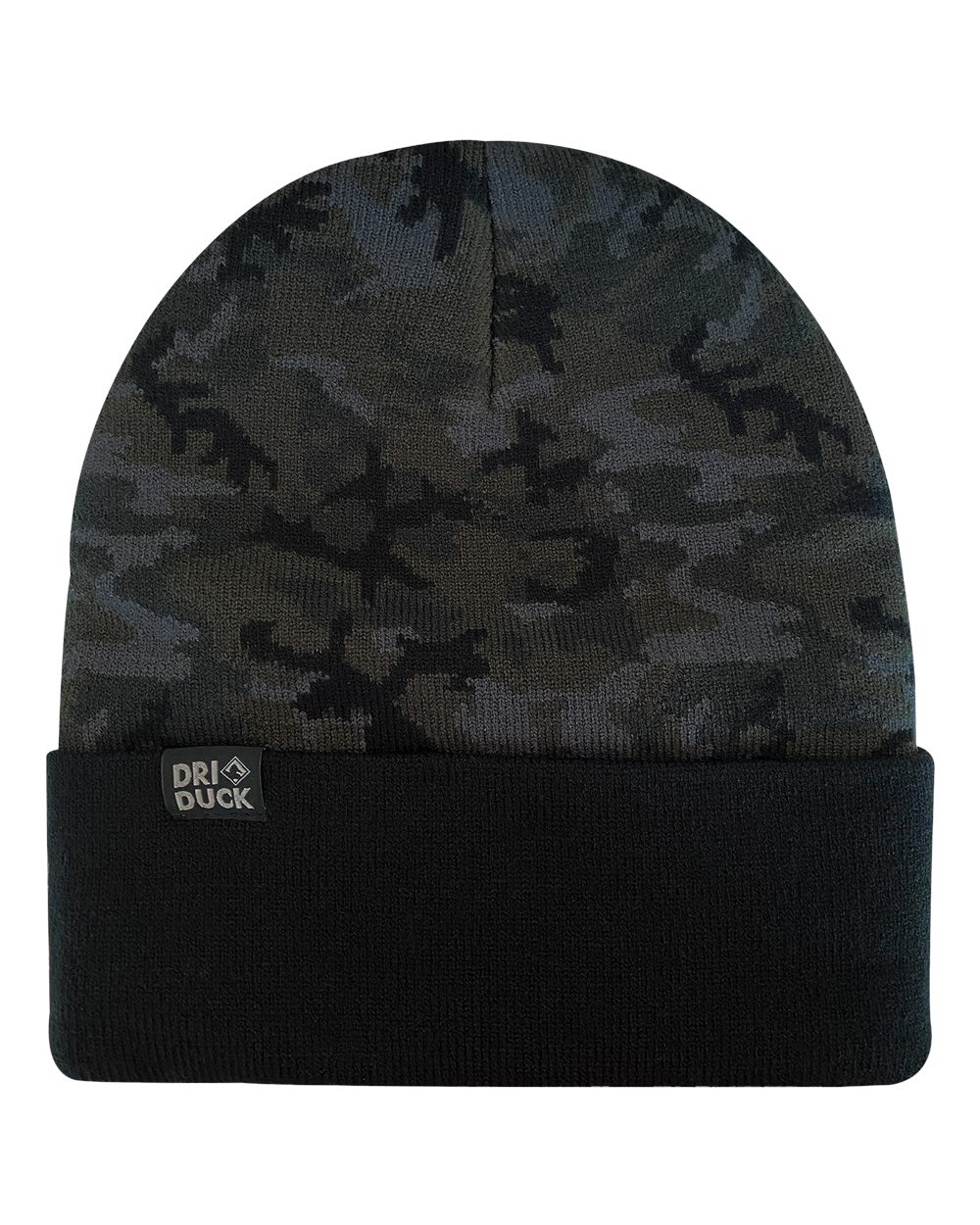 DRI DUCK Coleman Cuffed Beanie. 3523 - Black Woodland Camo
