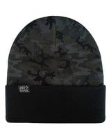DRI DUCK Coleman Cuffed Beanie. 3523 - Black Woodland Camo