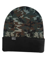 DRI DUCK Coleman Cuffed Beanie. 3523 - Green Woodland Camo