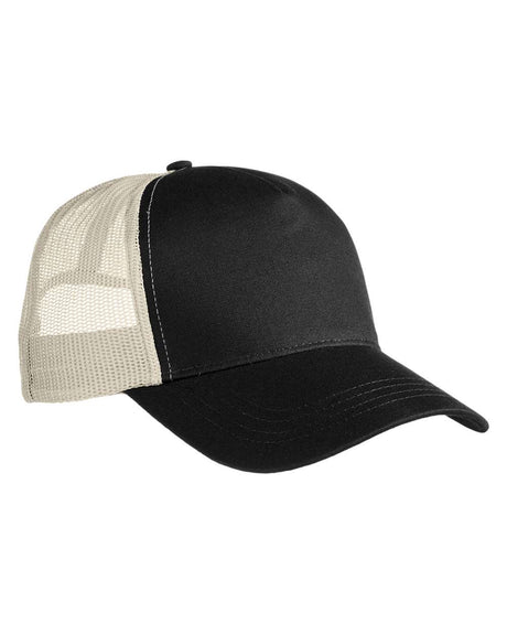 econscious Five-Panel Trucker Cap. EC7094 - Black/ Oyster