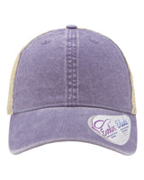 Infinity Her Women's Washed Mesh-Back Cap. TESS - Violet/ Floral/ Khaki