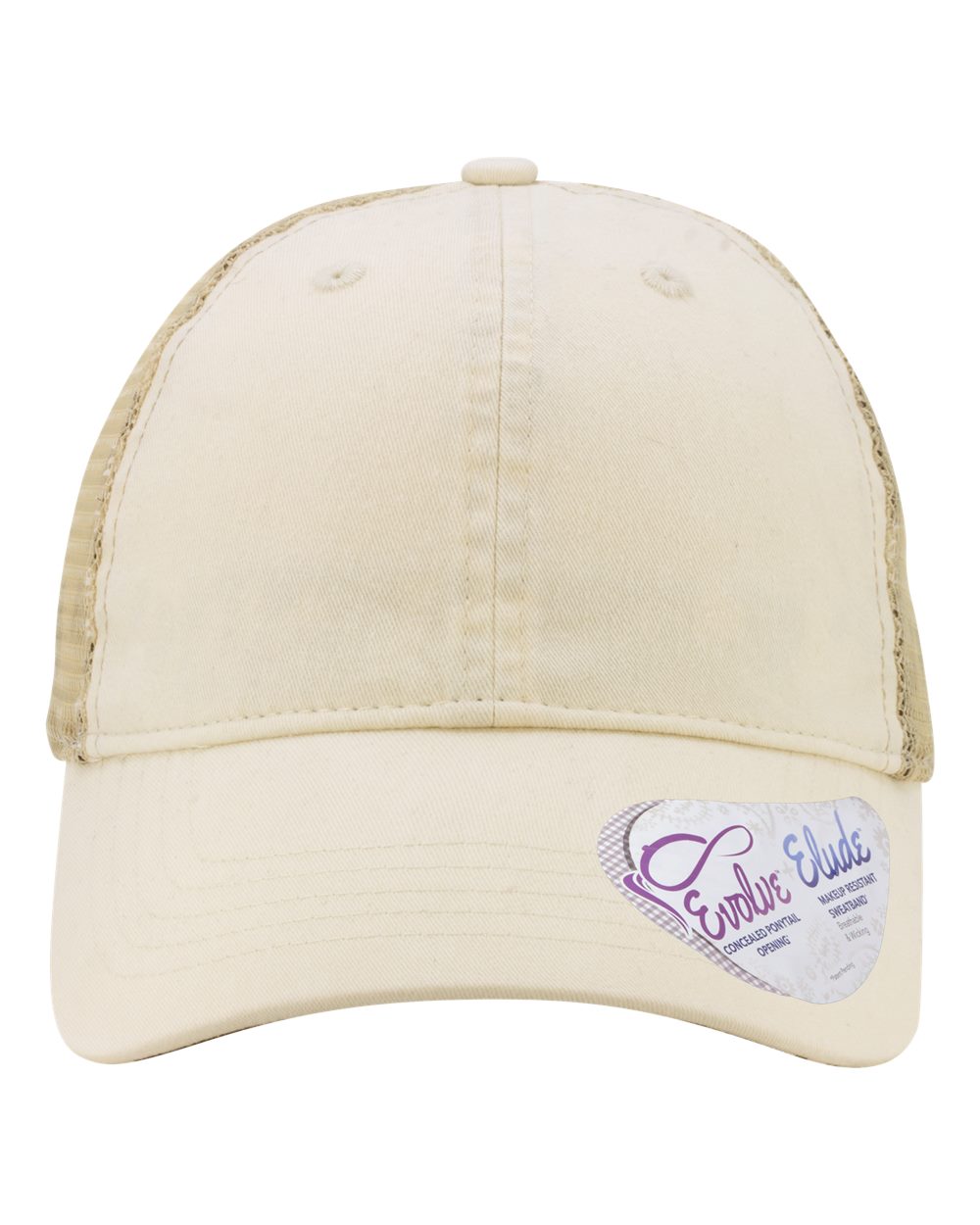 Infinity Her Women's Washed Mesh-Back Cap. TESS - Vanilla/ Longhorn/ Khaki