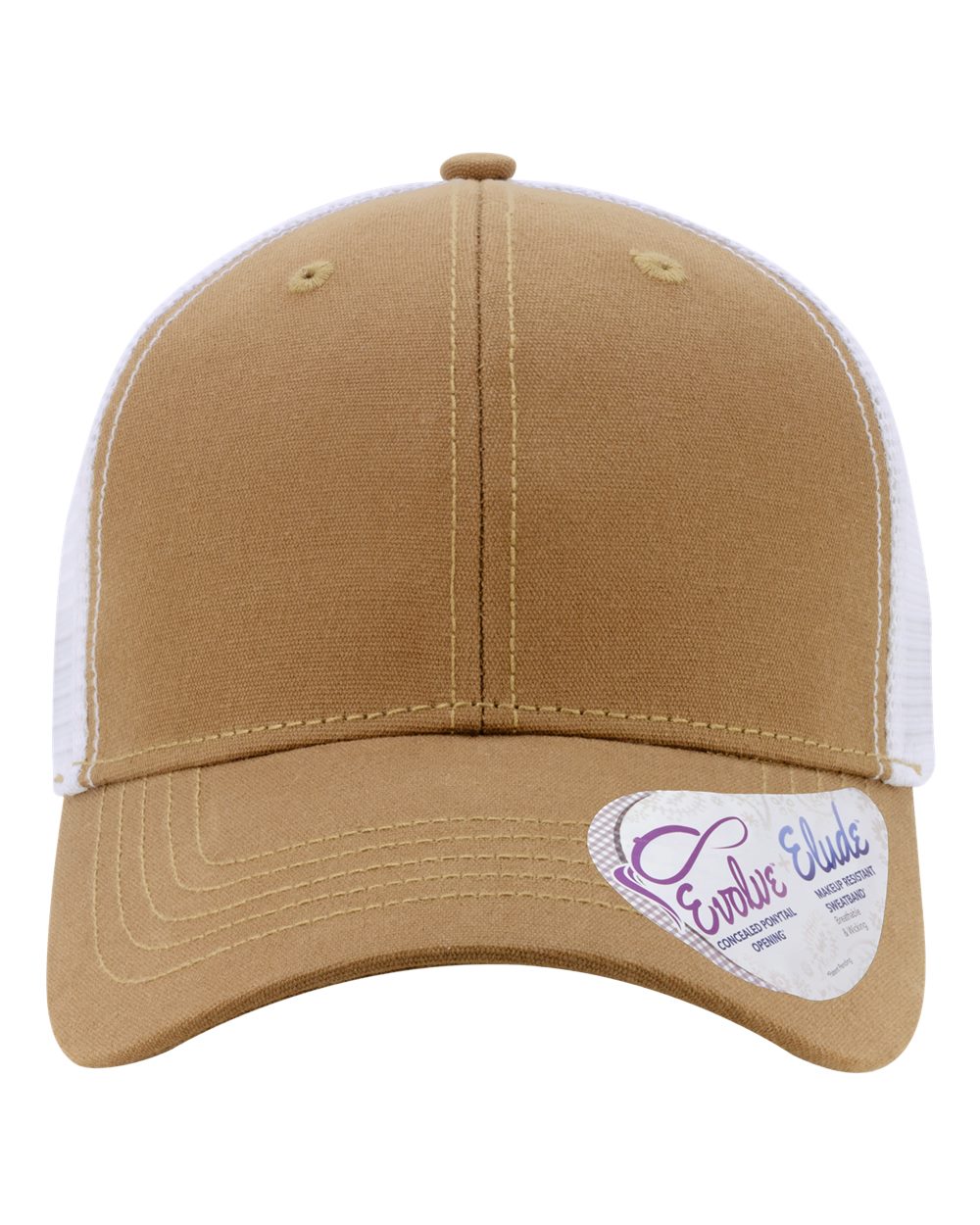 Infinity Her Women's Modern Trucker Cap. CHARLIE - Caramel/ White