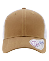 Infinity Her Women's Modern Trucker Cap. CHARLIE - Caramel/ White