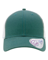 Infinity Her Women's Modern Trucker Cap. CHARLIE - Emerald/ White