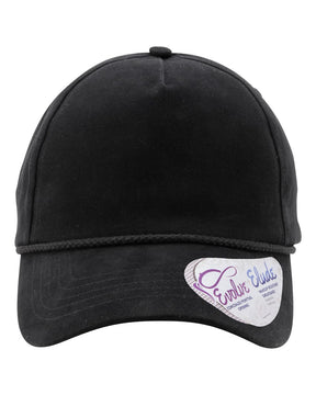 Infinity Her Women's Five-Panel Rope Cap. MAYA - Black/ Black Leopard