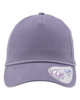Infinity Her Women's Five-Panel Rope Cap. MAYA - Violet/ Snow Leopard