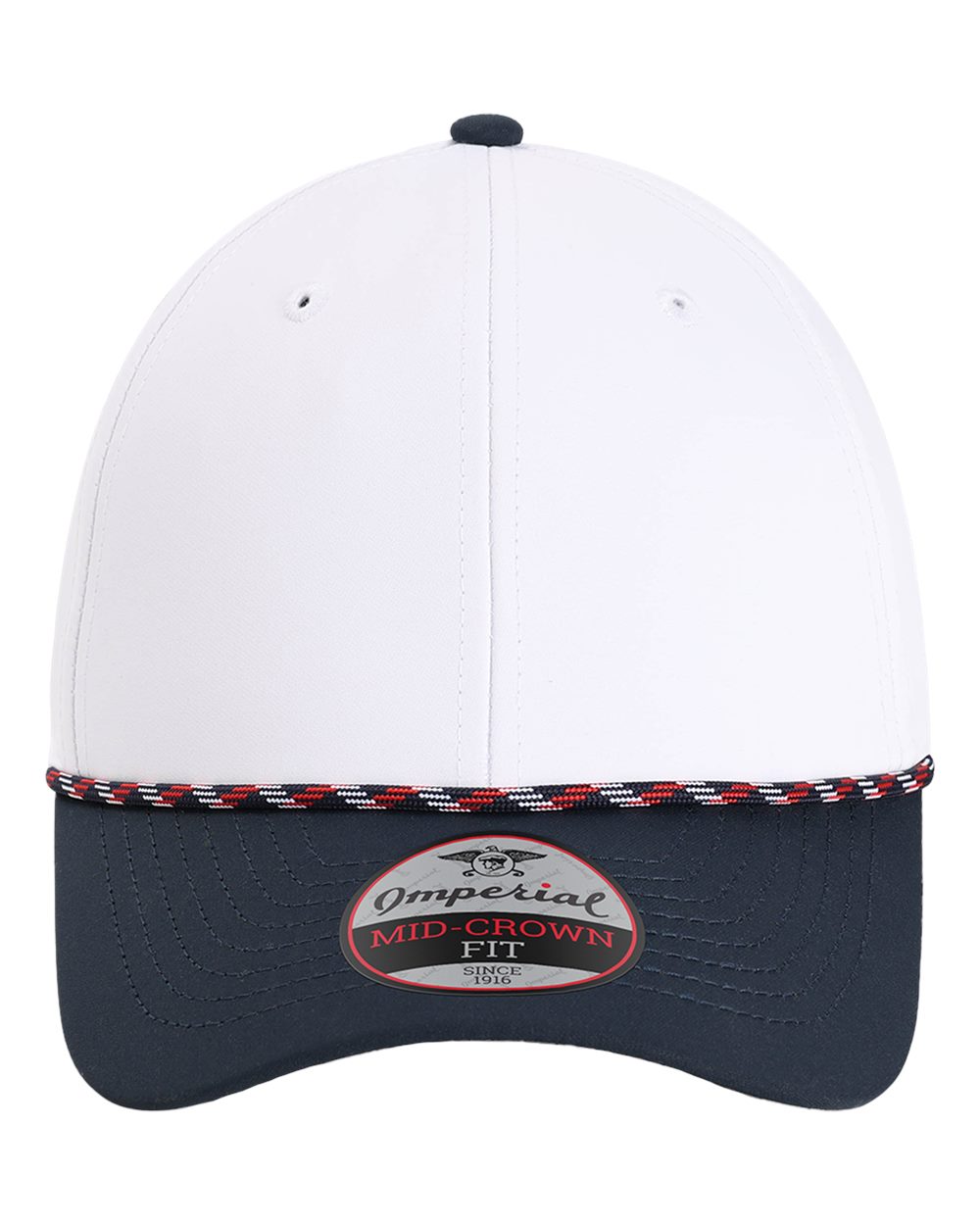 Imperial The Wingman Cap. 7054 - White/ Navy/ Navy/ Red/ White