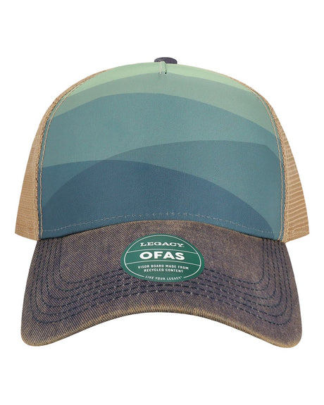 LEGACY Old Favorite Five-Panel Trucker Cap. OFAFP - Rolling Mountains