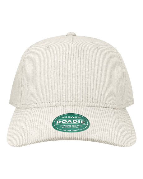LEGACY Five-Panel Adjustable Cap. ROADIE - Ivory Corduroy