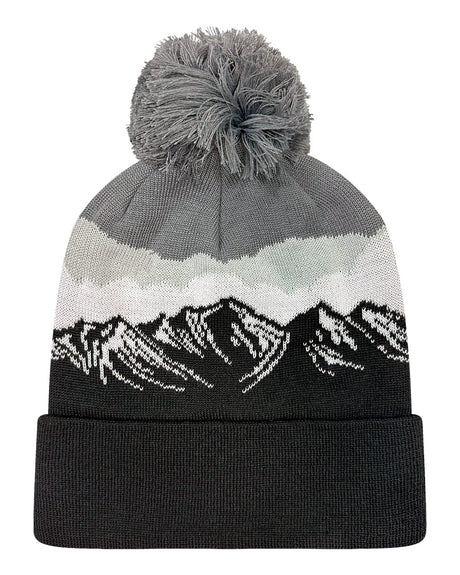 LOCALE Grand Recycled Beanie. GRNDSR - Misty Peaks/ Black