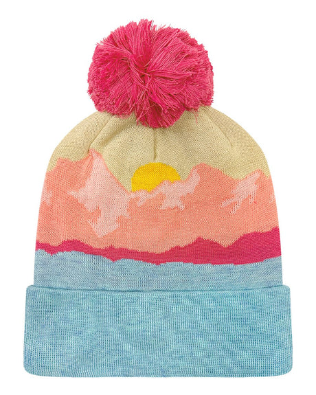 LOCALE Grand Recycled Beanie. GRNDSR - Mountain Morning Aqua/ Peach