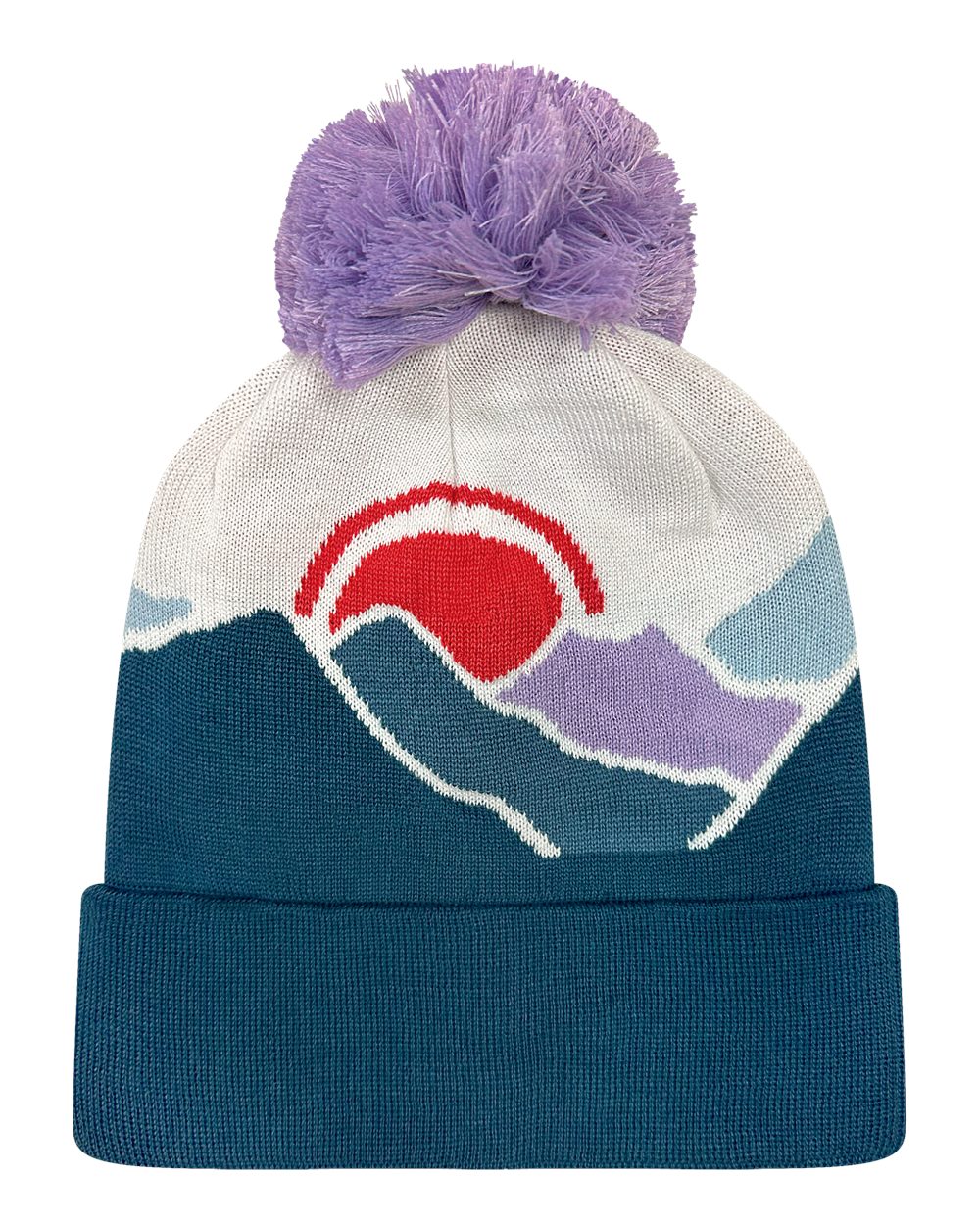 LOCALE Grand Recycled Beanie. GRNDSR - Mountain Sunset/ Purple