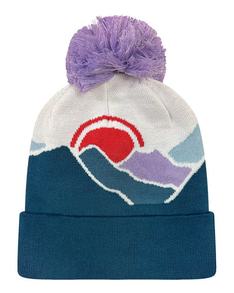 LOCALE Grand Recycled Beanie. GRNDSR - Mountain Sunset/ Purple