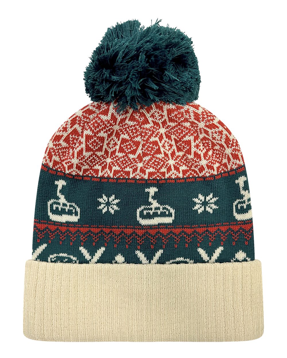 LOCALE Grand Recycled Beanie. GRNDSR - Nordic Chairlift/ Beige