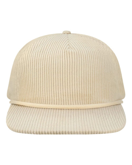 LOCALE Five-Panel Rope Cap. WILSON - Ivory Corduroy